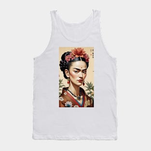 Frida's Eastern Elegance: Eastern-Inspired Portrait Tank Top